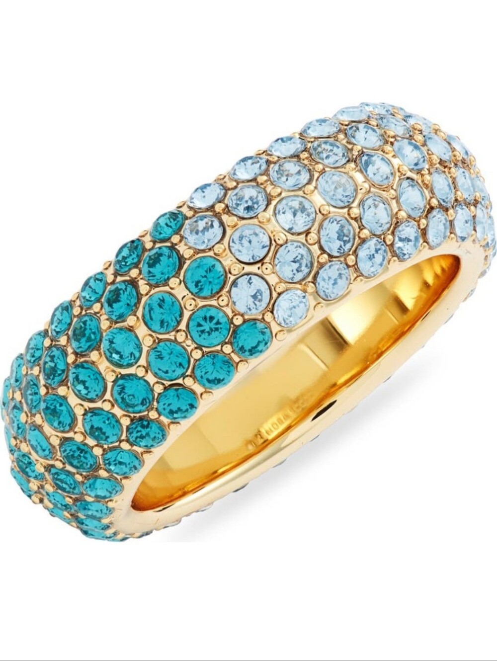 NEW Kendra Scott Mikki Pave Dome Ring in Gold w/ Blue Green Ombré Mix Crystals